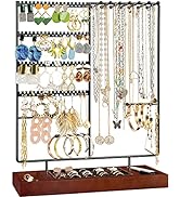 ProCase Jewelry Stand Organizer Earring Holder, 144 Holes Stud Earring Display Rack Necklace Hold...