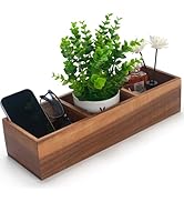 Wood Bathroom Basket, Acacia Wood Toilet Tank Basket, Wooden Storage Box with 3 Compartments for ...