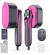 Travel Steamer for Clothes, 2-in-1 Foldable Handheld Garment Steamer & Iron with LED Display, 10s...