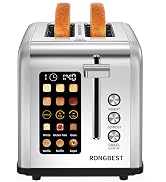 2 Slice Touch Screen Toaster Stainless Steel Digital Touchscreen with Wide Slots