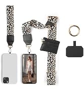 Clip and Go Phone Strap with Wallet Crossbody, Phone Chain Cross Body with Detachable Zippered Po...