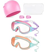 TorsuupTittan Kids Swim Goggles 2 Pack, Anti Fog UV Protection No Leak Wide View, Goggles for Kid...