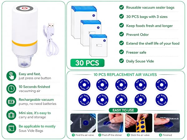 Complete 42 PCS Sous Vide Vacuum Sealer Set