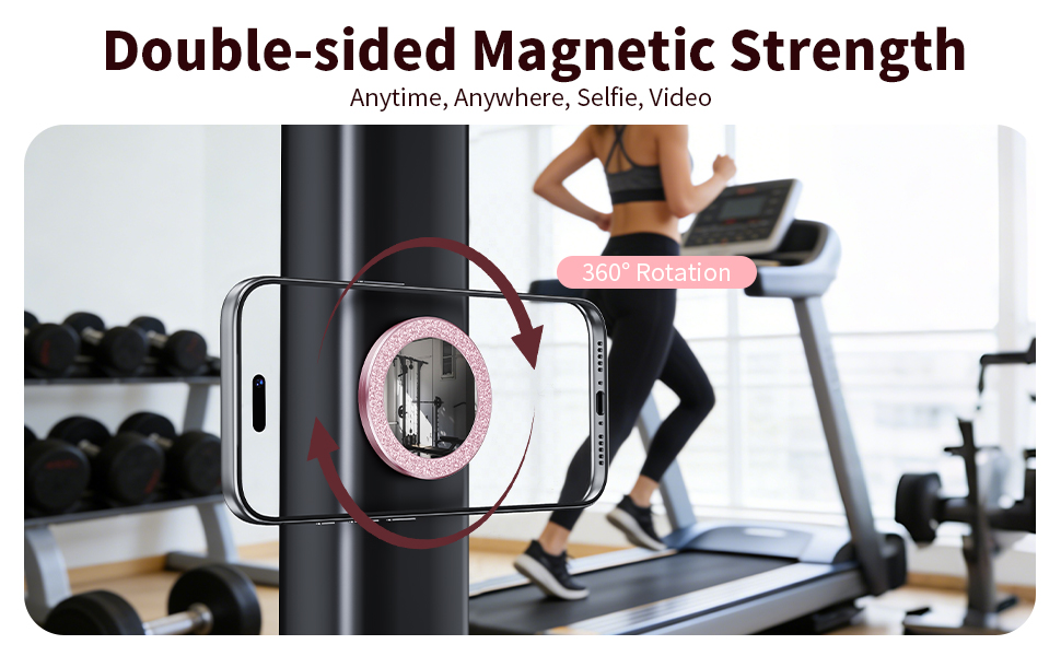 Portable Double-Sided Magnetic Phone Holder with Mirror
