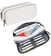 Della Gao Pencil Case Large Capacity Pencil Pouch Soft Quilted Pen Bag Office Stationery Organize...