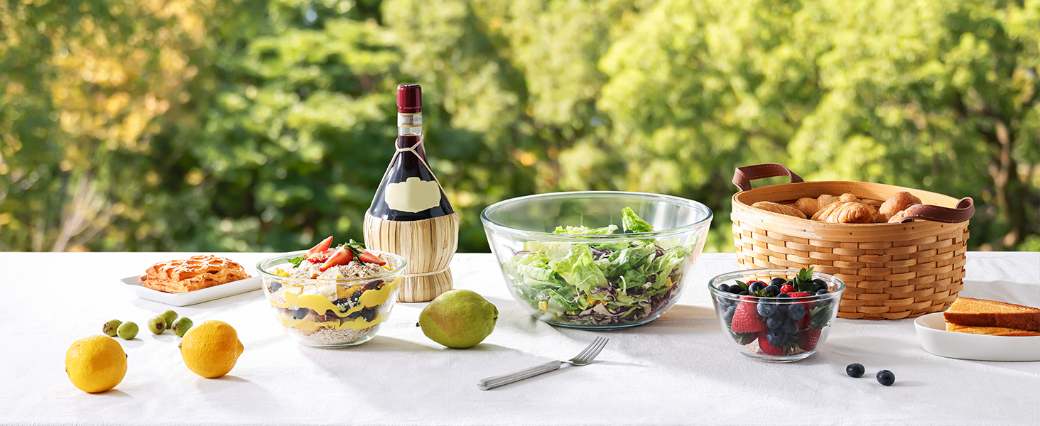 Glass Mixing Bowls with Lids