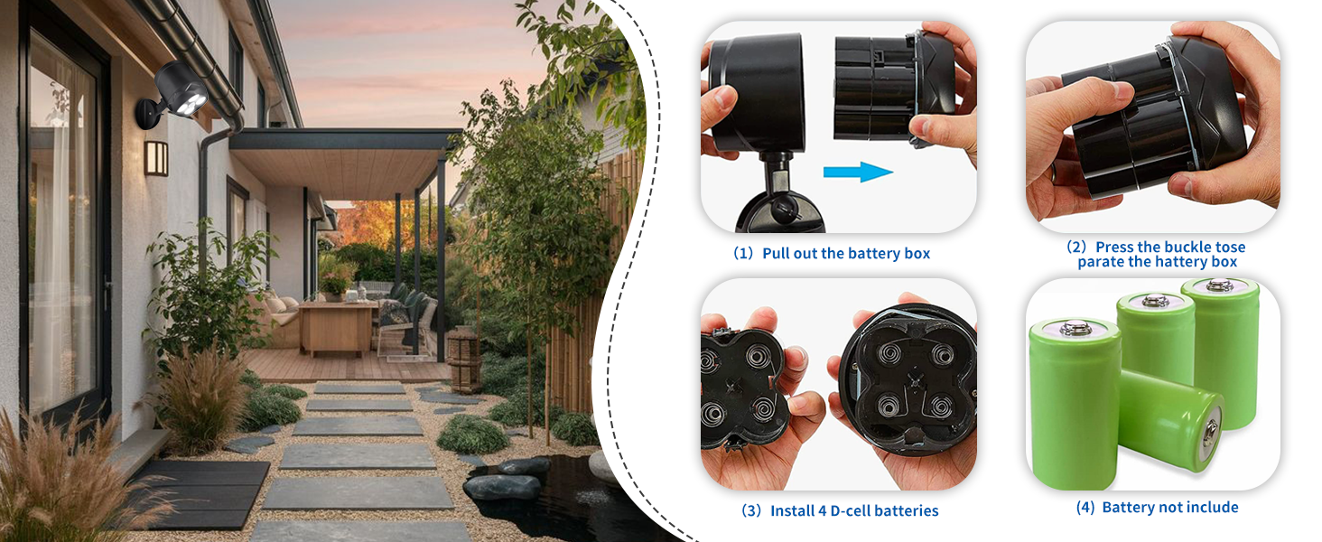 battery wireless motion sensor light outdoor