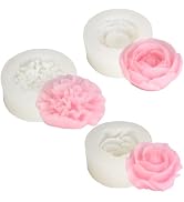 3Pcs Candle Molds for Candle Making, Flower Molds Silicone, Soap Mold, Peony, Rose & Carnation 3D...