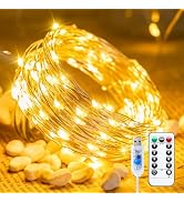 Fairy Lights with Remote, 66ft 200 LED USB Powered Twinkle Lights with Timer, Waterproof Silver W...