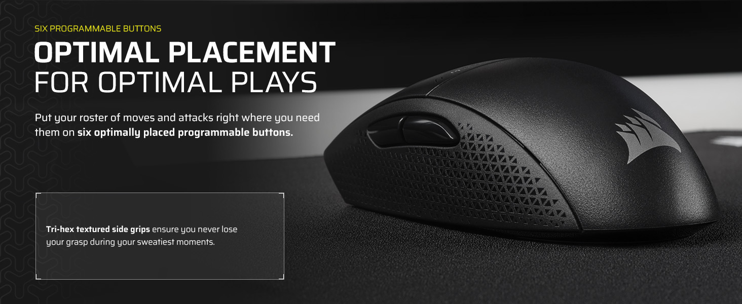 iCUE; gaming mouse; Lightweight mouse; programmable buttons