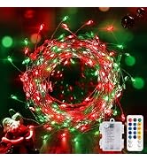 KNONEW Christmas Lights Battery Operated Bedroom Outdoor,30FT 300LED Waterproof Mini Starry Strin...
