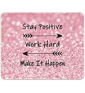 Auhoahsil Mouse Pad, Square Inspirational Anti-Slip Rubber Mousepad with Durable Stitched Edges f...