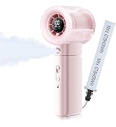 Nezylaf Portable Handheld Misting Fan, 22000RPM High Speed, 50ml Upgraded Water Tank, 100 Speeds ...