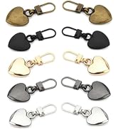 10Pcs Multicolor Journey Studio Heart Shaped Zipper Pull Replacement Metal Zipper Backpack Zipper...