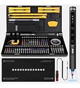 Small screwdriver set,71 in 1 electric screwdriver cordless with LED light,5 torque settings,MAX ...