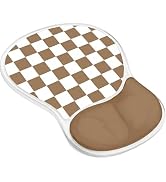 Gel Mouse Pad with Wrist Rest for Mouse Ergonomic Mouse Wrist Rest Non-Slip Silicone Checkered Br...