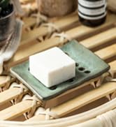 Cormomu Soap Dish for Shower, Ceramic Soap Holder with Self Drain, Soap Saver to Lift Soap Keep D...