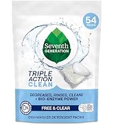 Seventh Generation Triple Action Clean Automatic Dishwasher Detergent Packs with Bio-Enzyme Power...