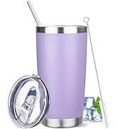 YEBTS Life 20 oz Tumbler with Lids and Straws, Stainless Steel Insulated Travel Coffee Mug, Doubl...