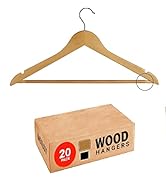 Natural Wooden Hangers Heavy Duty Suit Hangers with 360° Swivel Hook Wood Hangers Fancy Hangers C...