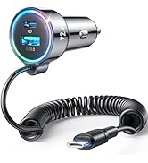 72W Car Charger USB C for iPhone 17/16, 36W Super Fast Charging Type C Coiled Cable for iPhone 17...