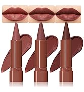 CAKAILA 3Pcs Nude Lipstick Lip Liner Matte Sets,Light to Dark High Pigmented Velvet Lipstick Lipl...