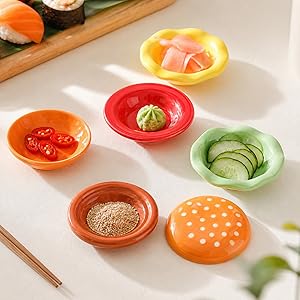Ceramic dish set for sushi sides