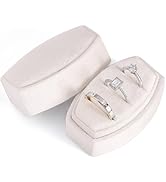 WantGor Velvet Ring Box, 3 Slots Jewelry Ring Gift Boxs Three Rings Holder Box Vintage Ring Displ...