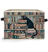 Ghoaoivo Witchy Black Cat Book Storage Box Bins, Reading Corner Nook Room Decor, Mystical Bookish...