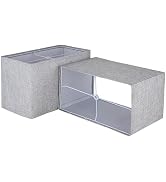 Ruiever Square Lampshades Set of 2, Natural Linen L12.6'' x W6.7'' x 8.07" High, Easy Assembly Re...