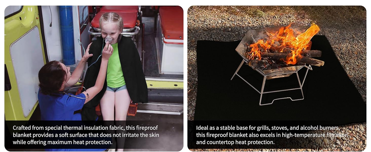 Matace 5mm Carbon Felt Fireproof Blanket For Emergency Escape and Fire Prevention