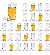 SHAOQINLIN Cowboy Boot Shot Glasses, 30 Pcs 1 oz Mini Plastic Boot Cups, Clear Pattern Beer Boot ...