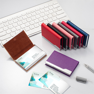 pu leather business card holder case rfid blocking