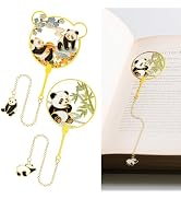 RIFOVN 2PCS Metal Bookmarks with Tassel, Cute Panda Book Marks for Book Lovers, Reading Women, Me...