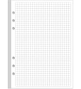 A5 Grid Refill Paper, 6-Hole Graph Paper, 100Sheets / 200Pages Loose-Leaf Grid Paper, 100gsm Whit...