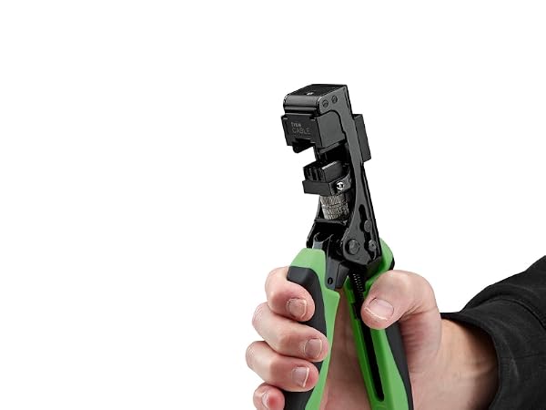 trueTERM ez termination keystone jack tool in hand