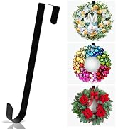 ZYSUN 12”Wreath Hanger Over the Door Hooks,Non Scratch Wreath Door Hanger Hooks for Hanging Welco...
