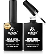 Beetles 2Pcs 15ml Gel Nail Glue for Acrylic Nail Tips, UV Nail Glue for Clear Press-On Nails, Cle...