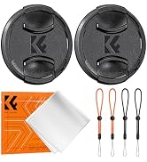 K&F CONCEPT 67mm Front Lens Cap Cover Kit, 5-in-1 Center Pinch Lens Cover + Anti-Loss Keeper + Mi...