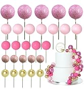 ASTARON 50 Pcs Ball Cake Topper Sticks Mini Balloons for Cake Decorating Supplies Foam Balls Cake...