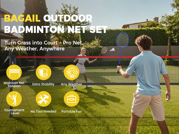 outdoor badminton net set backyard badminton net official size badminton net family sports equipment