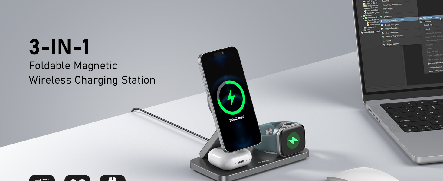 3 in 1 wireless charging station