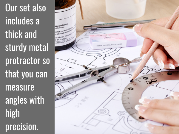 Mr. Pen- Metal Protractor and Metal Compass Set