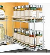 LYNK PROFESSIONAL Pull Out Spice Rack Organizer for Inside Kitchen Cabinets - 4-1/4 inch Wide - ...