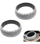 MOXRUQ 2 PCS Exhaust Manifold Gasket, 2.13" Graphite Exhaust Donut Gasket, Universal Donut Gasket...