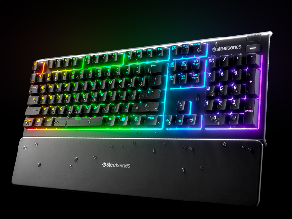- An Apex 3 keyboard with water splashed on it