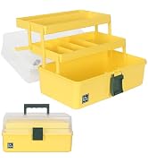 WEWLINE 13-Inch Art Box Sewing Storage Organizer 3-Layers Craft Storage Organizer with Handle Pla...