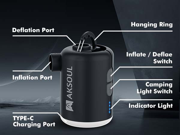 Portable Air Mattress Pump for Inflatables