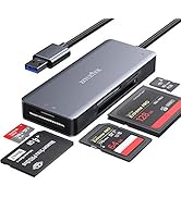 CF Card Reader,USB 3.0 to Compact Flash Memory Card Reader Adapter 5Gbps Read 5 Cards Simultaneou...
