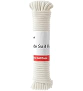 Sun Shade Sail Rope, Outdoor 50 Feet Diamond Solid Straps Braid Polyester Line - 1/4” All Purpose...